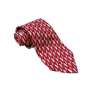 Lauren Ralph Lauren‎ Silk Necktie Equestrian Sailboat Vintage Handmade USA FLAWS